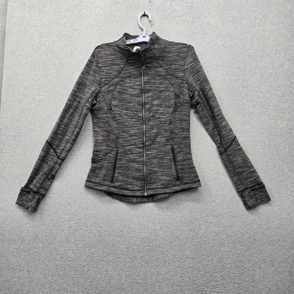 Lululemon Athletica Women Jacket 10 Black Forme II Striped Stretch
